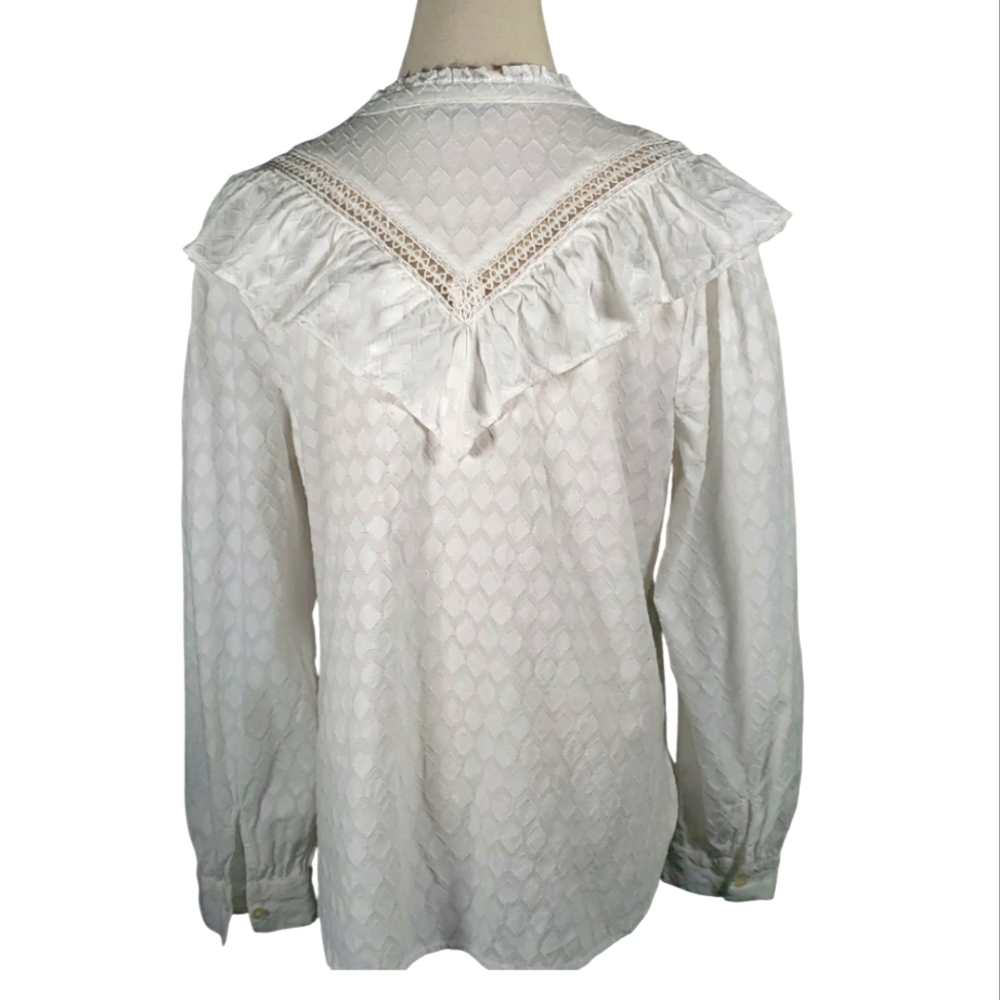 Loft Victorian Revival Buttondown Prarie Ruffle Jacquard Castlecore Cos Theater View 5